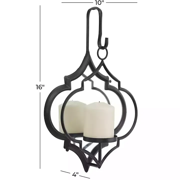Black Quatrefoil Mirrored Wall Sconce