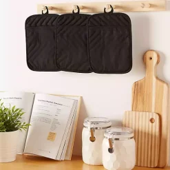 Black Quilted 3-pc. Potholder Set