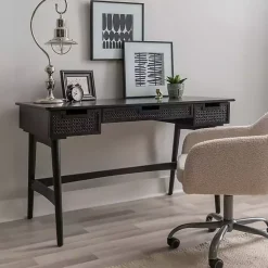 Black Rattan Ryker Desk