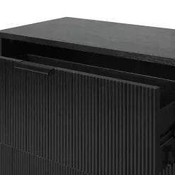 Black Reeded 3-Drawer Dresser