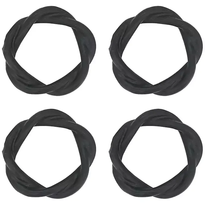 Black Resin Twisted Napkin Rings, Set of 4