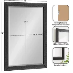 Black Reyna Rectangle Wall Mirror