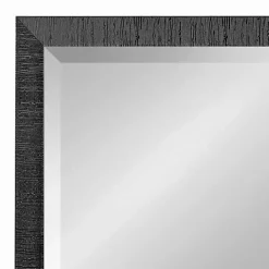 Black Ribbed Renna Wall Mirror, 24x36 in.