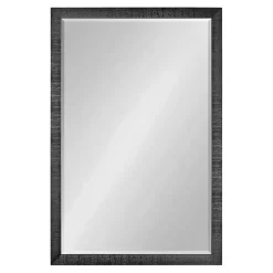 Black Ribbed Renna Wall Mirror, 24x36 in.