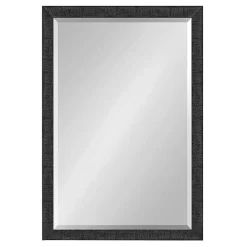 Black Ribbed Renna Wall Mirror, 20x30 in.