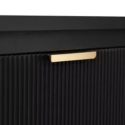 Black Ribbed Wood Colleen Accent Table