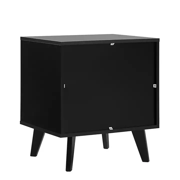 Black Riviera Single Drawer Nightstand