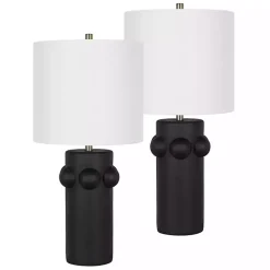 Black Robust Table Lamps, Set of 2