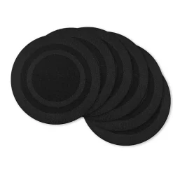 Black Round Double Frame Placemats, Set of 6