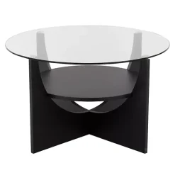 Black Round Glass Coffee Table