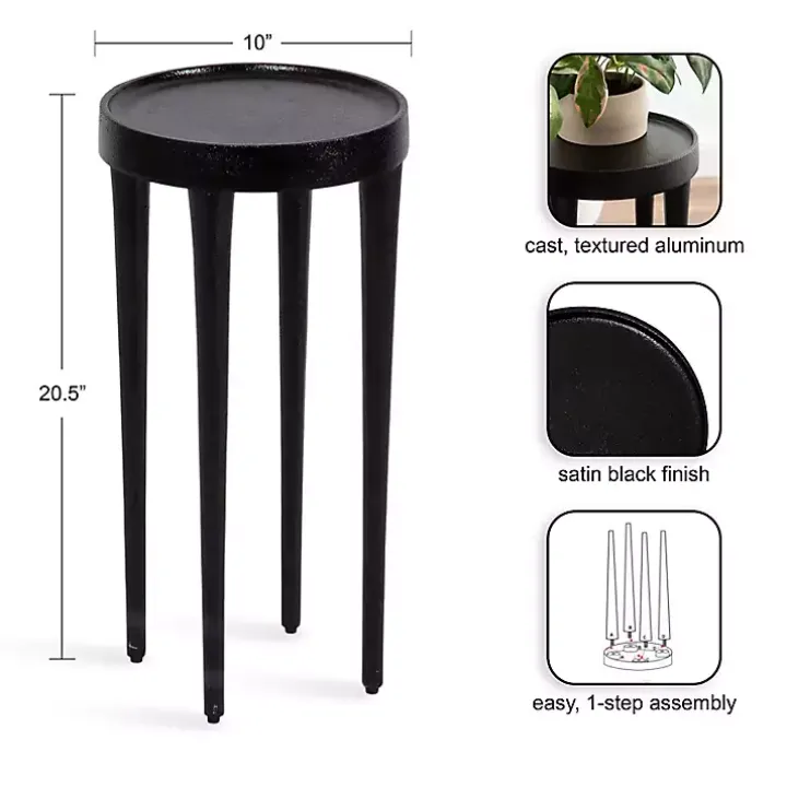Black Round Modern Cocktail Table