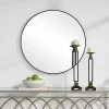 Black Round Simple Frame Large Wall Mirror