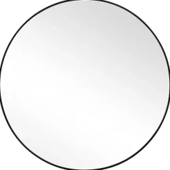 Black Round Simple Frame Large Wall Mirror