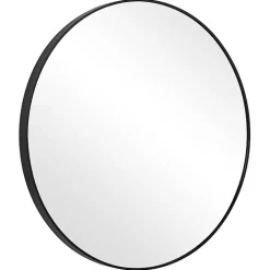 Black Round Simple Frame Large Wall Mirror