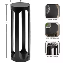 Black Round Wood Devon Accent Table