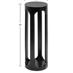Black Round Wood Devon Accent Table