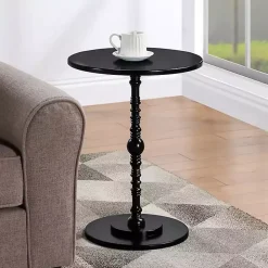 Black Santel Spindle Accent Table