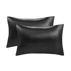 Black Satin King 2-pc. Pillow Case Set