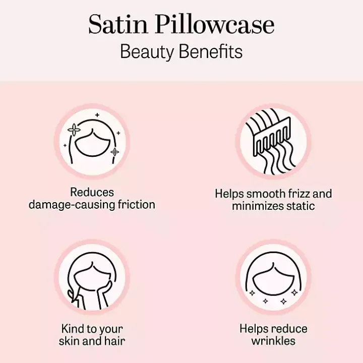 Black Satin Standard 2-pc. Pillow Case Set