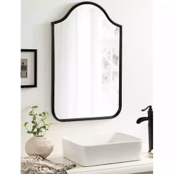 Black Scalloped Arch Fellows Wall Mirror