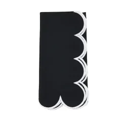 Black Scalloped Edge Napkins, Set of 4