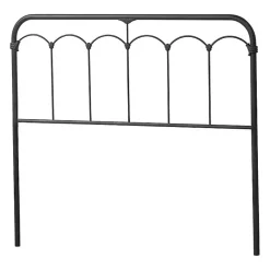 Black Scalloped Metal Josie King Headboard