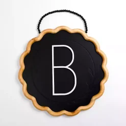 Black Scalloped Monogram B Wall Plaque