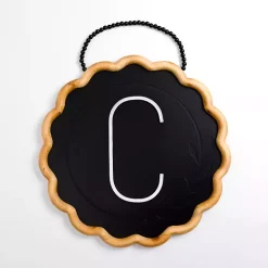 Black Scalloped Monogram C Wall Plaque