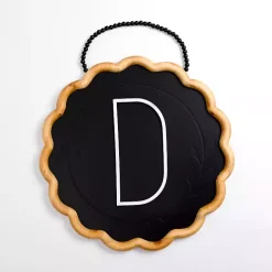 Black Scalloped Monogram D Wall Plaque