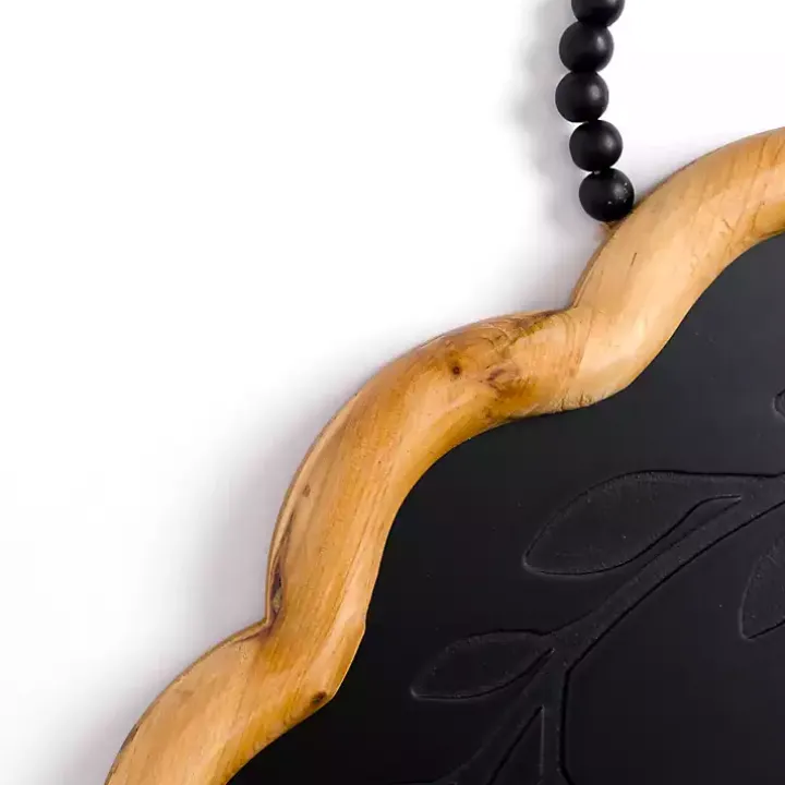 Black Scalloped Monogram E Wall Plaque