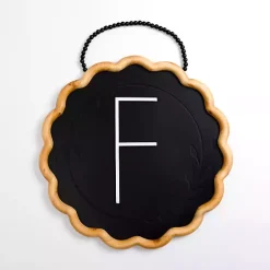 Black Scalloped Monogram F Wall Plaque