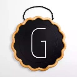 Black Scalloped Monogram G Wall Plaque
