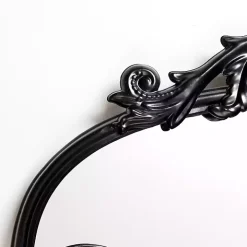 Black Scrolled Metal Overlay Wall Mirror