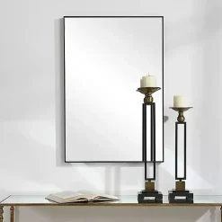 Black Simple Frame Rectangle Wall Mirror