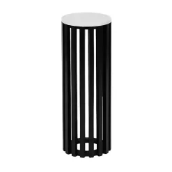 Black Slatted Marble Payton Accent Table