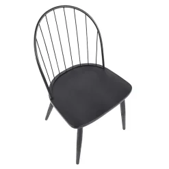 Black Spindle High Back Dining Chairs, Set of 2