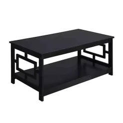 Black Square Cut-Out Sides Coffee Table