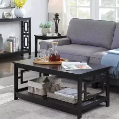 Black Square Cut-Out Sides Coffee Table