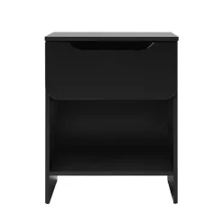 Black Stanley Single Drawer Nightstand
