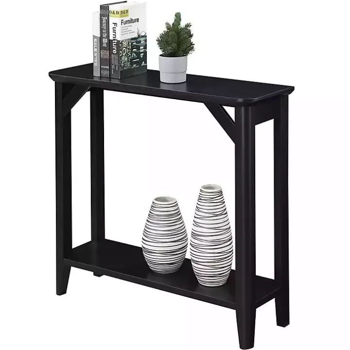 Black Tapered Legs Rustic Console Table