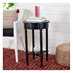 Black Tegan Round Accent Table