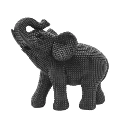 Black Textured Elephant Statue