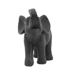 Black Textured Elephant Statue