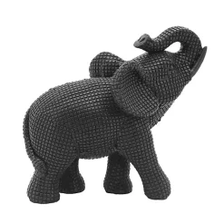 Black Textured Elephant Statue