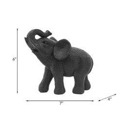 Black Textured Elephant Statue