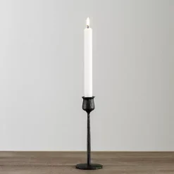 Black Textured Taper Candle Holder, 8 in.
