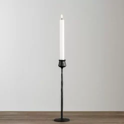 Black Textured Taper Candle Holder, 12 in.