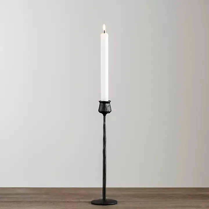 Black Textured Taper Candle Holder, 12 in.