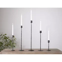 Black Textured Taper Candle Holder, 16 in.