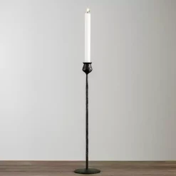 Black Textured Taper Candle Holder, 20 in.